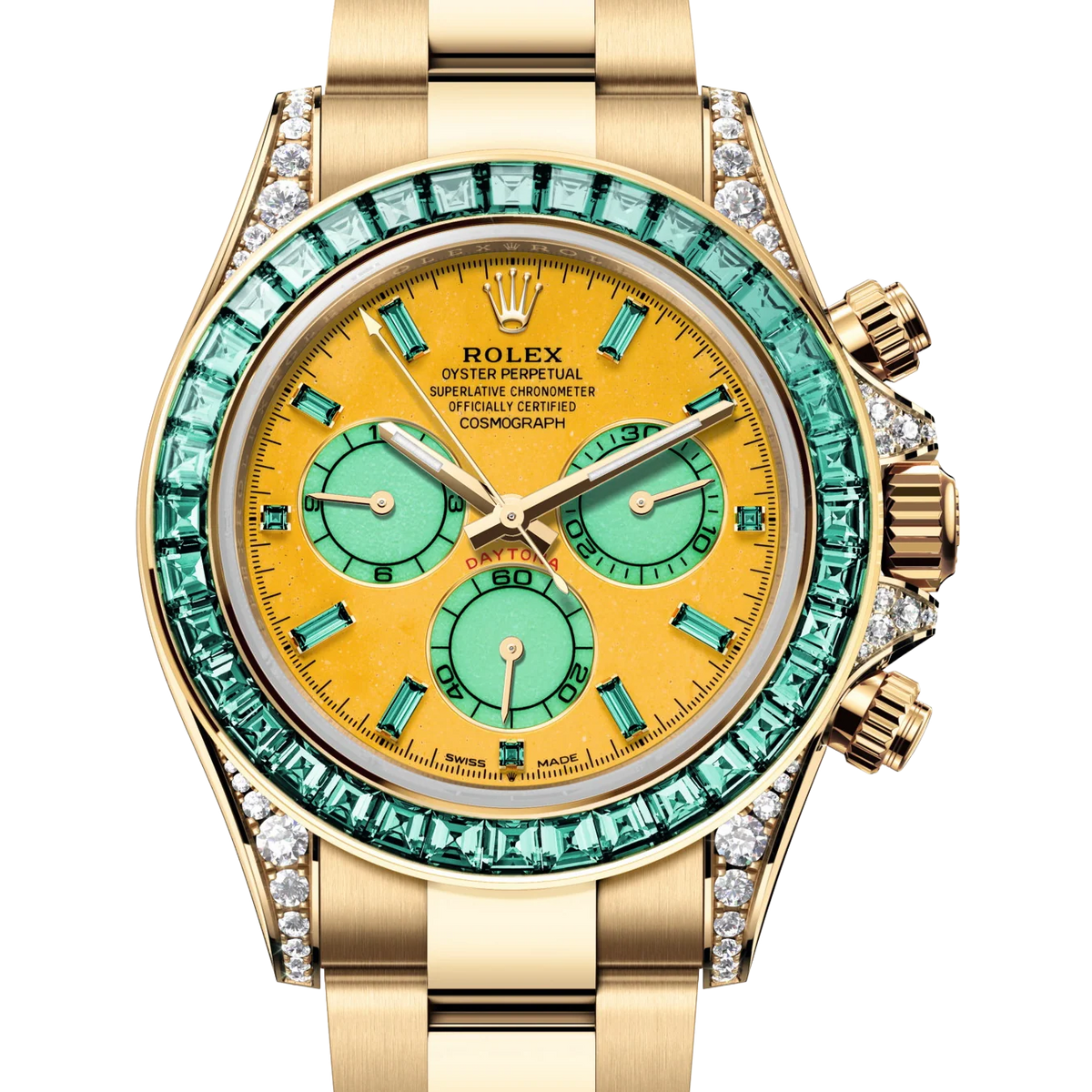 Cosmograph Daytona 'Autumn' Yellow Gold Vivid Green Tourmalines Ref.126598 TML