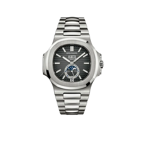 Nautilus 40mm 5726/1A-001 Annual Calendar Moon Phases Stainless Steel Gray Dial