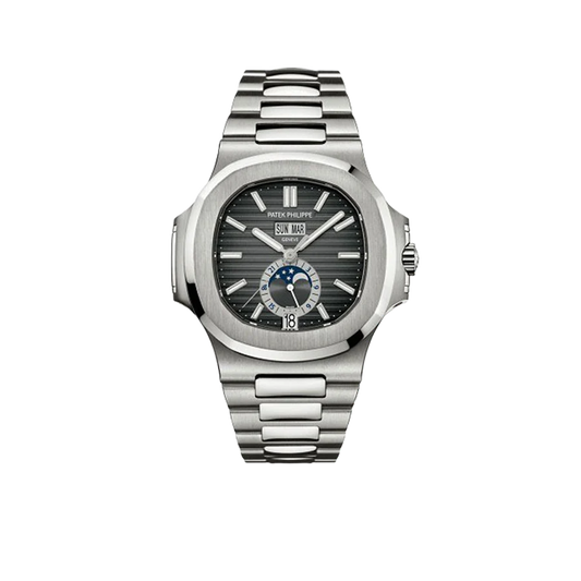 Nautilus 40mm 5726/1A-001 Annual Calendar Moon Phases Stainless Steel Gray Dial
