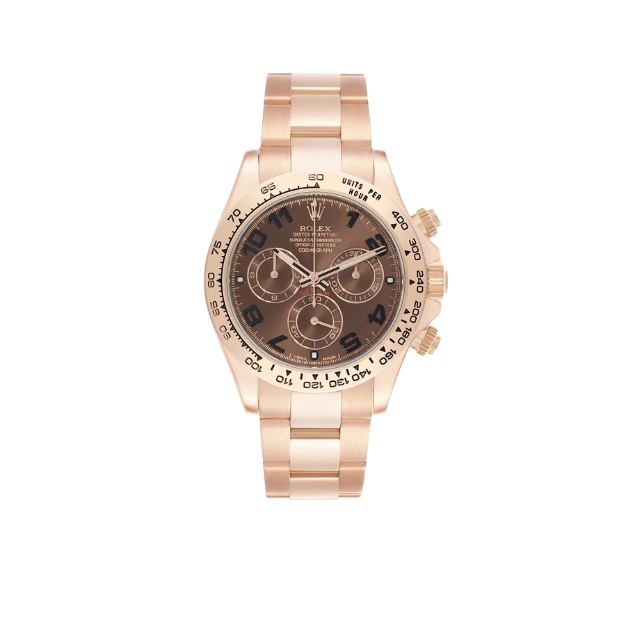 Daytona 40mm Chocolate Brown Dial Rose Gold Mens Watch 116505-0011