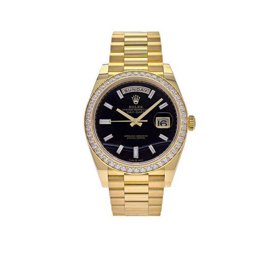 Day-Date 40 Presidential 228348RBR Diamond Bezel Baguette Onyx Dial