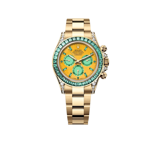 Cosmograph Daytona 'Autumn' Yellow Gold Vivid Green Tourmalines Ref.126598 TML