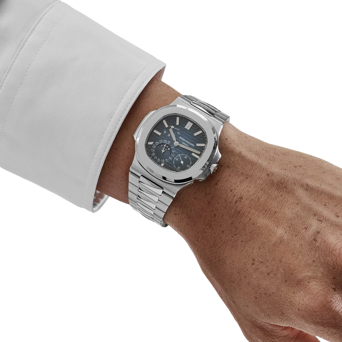 Nautilus 40mm 5712/1A-001 Moon Phase Power Reserve Stainless Steel Blue Dial