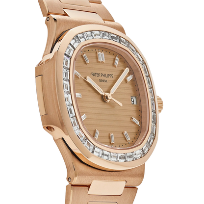 Nautilus 40mm 5723/1R-001 Rose Gold Rose-Gilt Dial Baguette Diamond Bezel