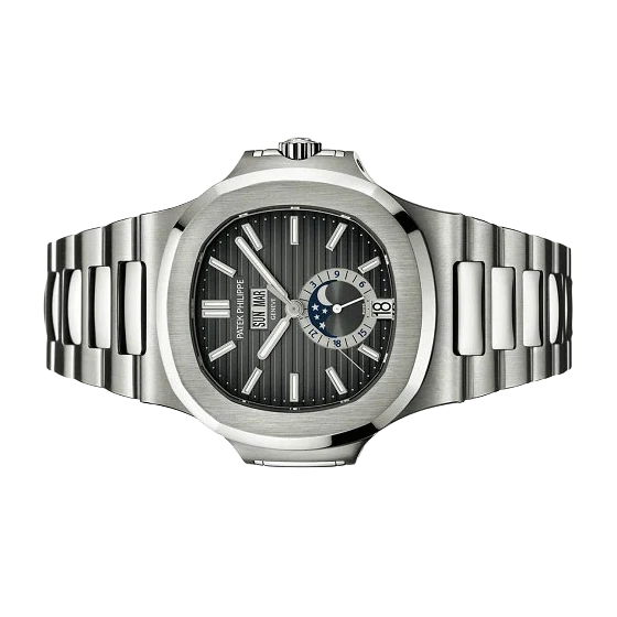 Nautilus 40mm 5726/1A-001 Annual Calendar Moon Phases Stainless Steel Gray Dial
