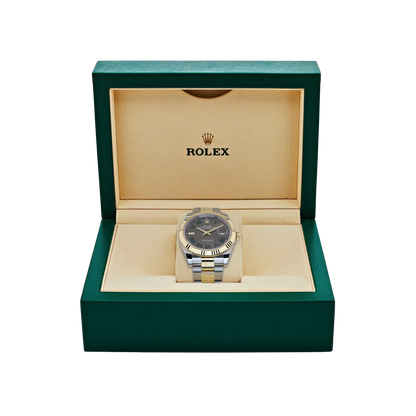 Datejust 41mm Yellow Gold Stainless Steel Wimbledon Slate Dial Oyster 126333