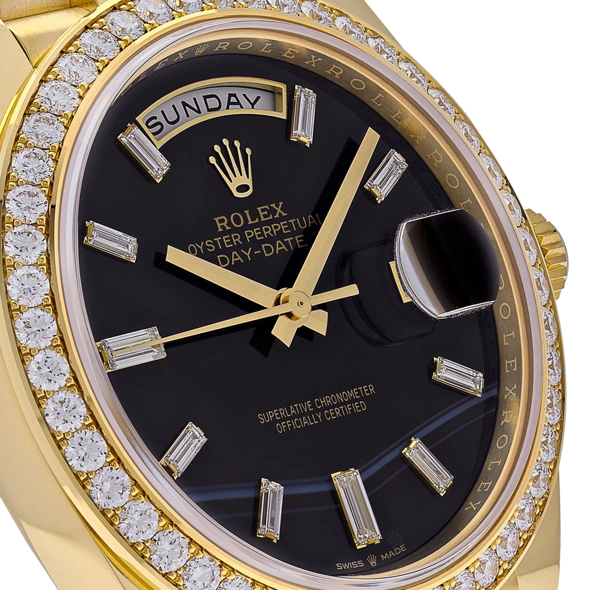 Day-Date 40 Presidential 228348RBR Diamond Bezel Baguette Onyx Dial