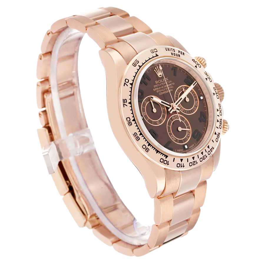 Daytona 40mm Chocolate Brown Dial Rose Gold Mens Watch 116505-0011