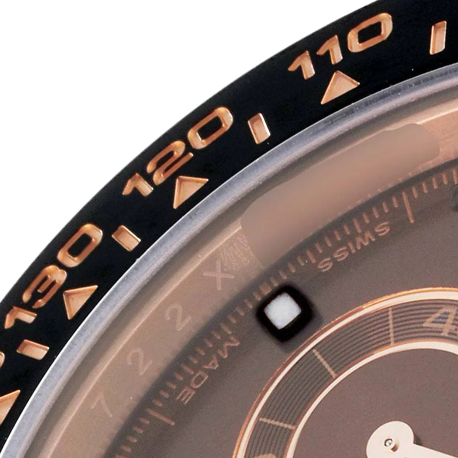 Daytona 40mm Rose Gold Brown Dial Leather Strap Mens Watch 116515